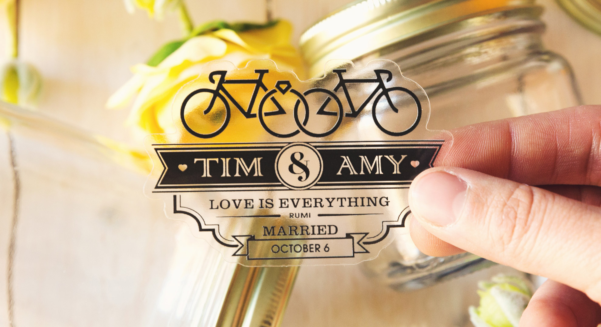 Custom mason jar labels for weddings