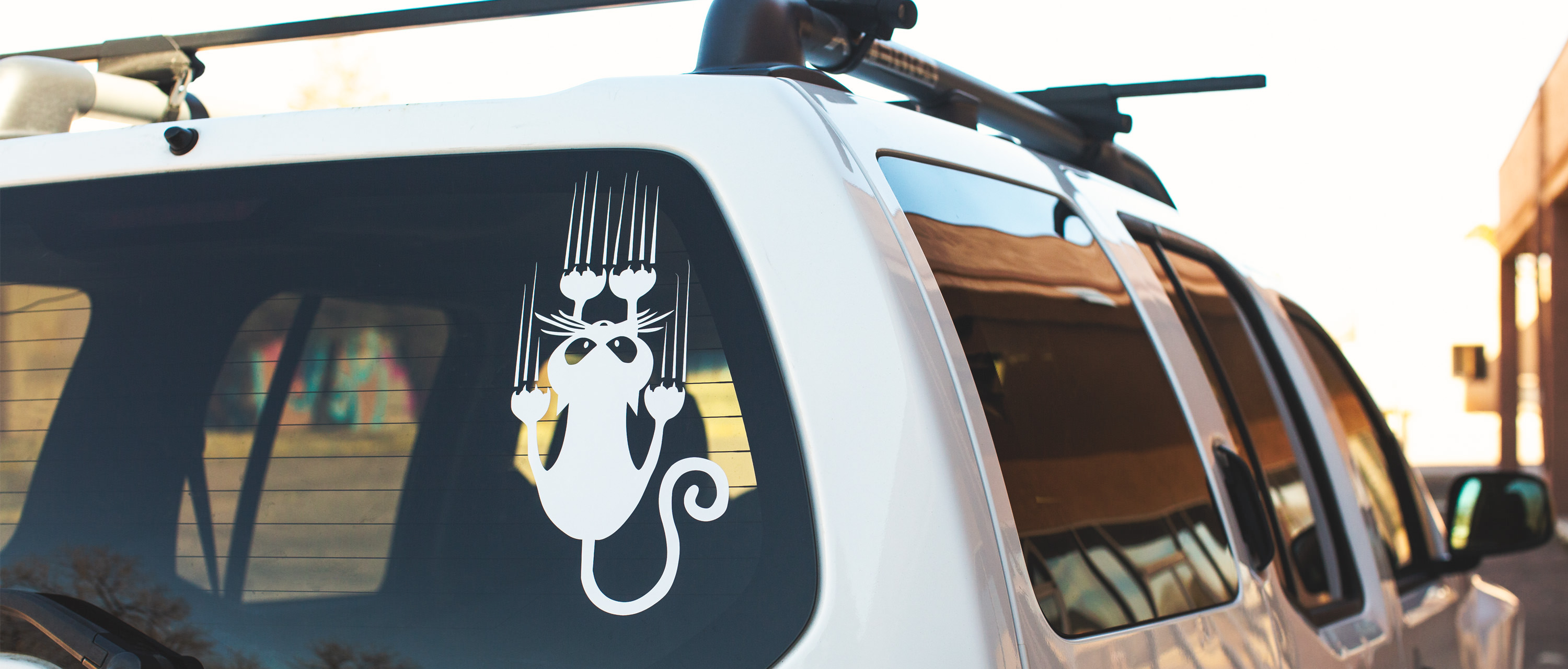 Funny custom cat rear window decal