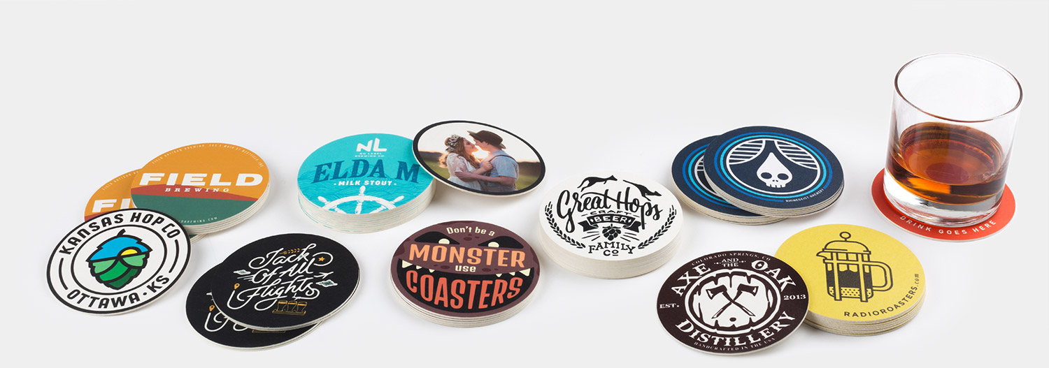 Custom coasters, Personalized paper coasters in bulk