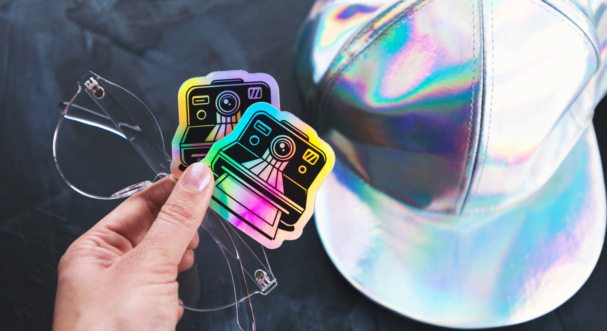 Holographic Ski Goggles Sticker