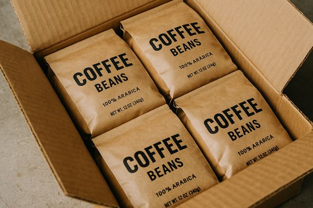 box of coffee bags