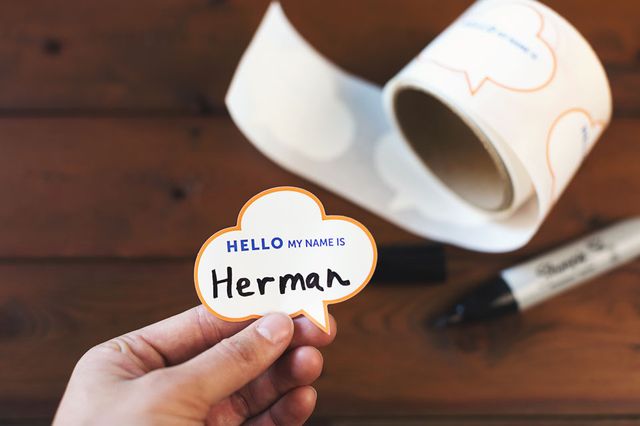 custom label with permanent marker writing on it
