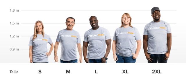 Tableau des tailles de t-shirts