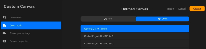 if possible choose a CMYK color profile.
