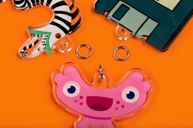 acrylic charms with silver jump rings