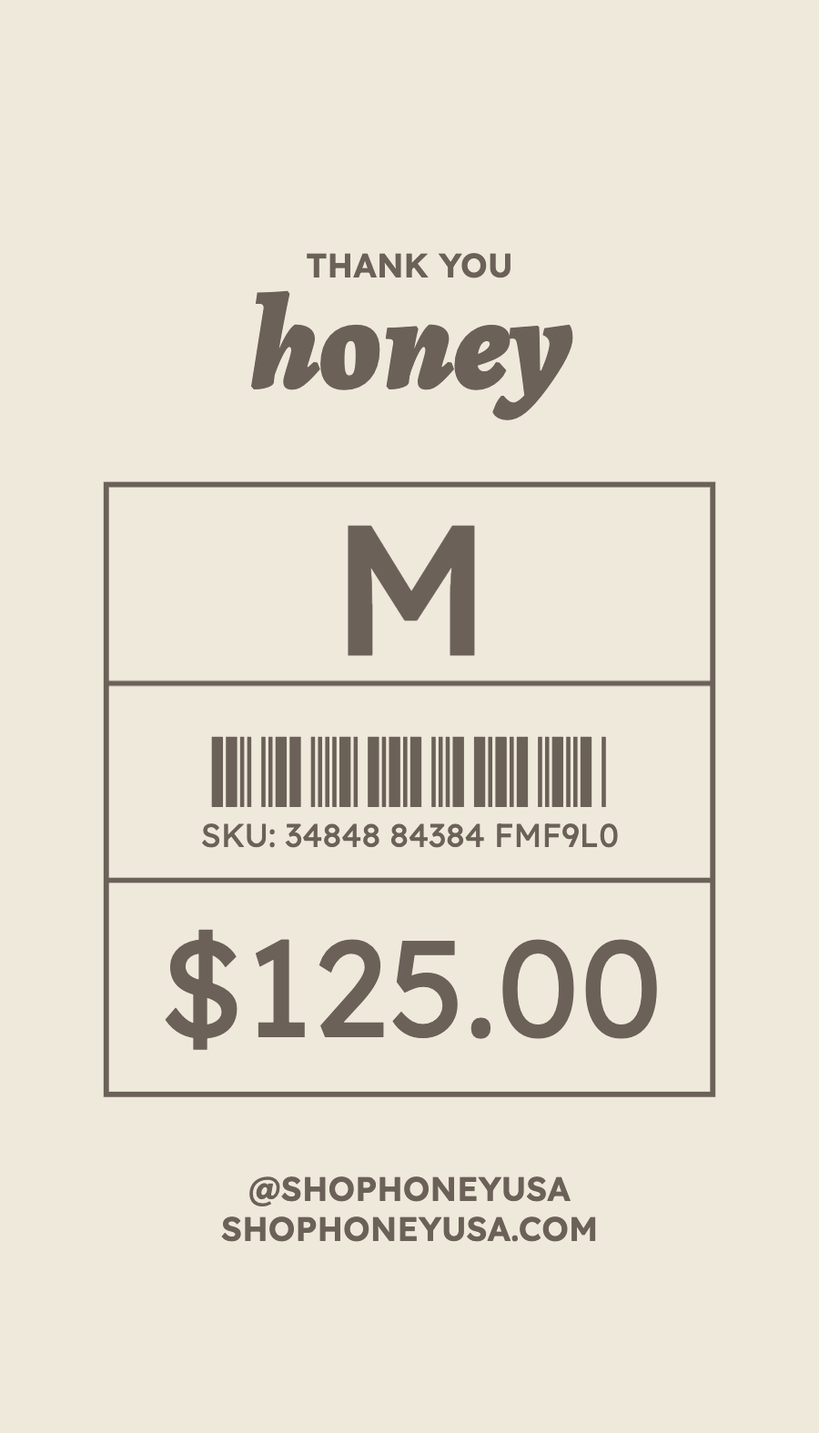 honey - tag / back