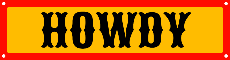 Retro Western "Howdy" Bumper sticker