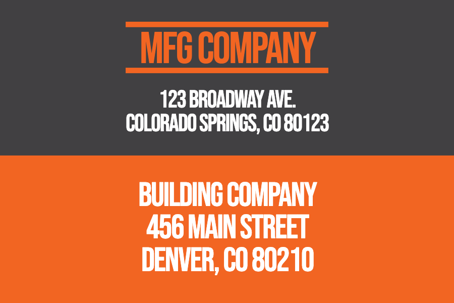 shipping address