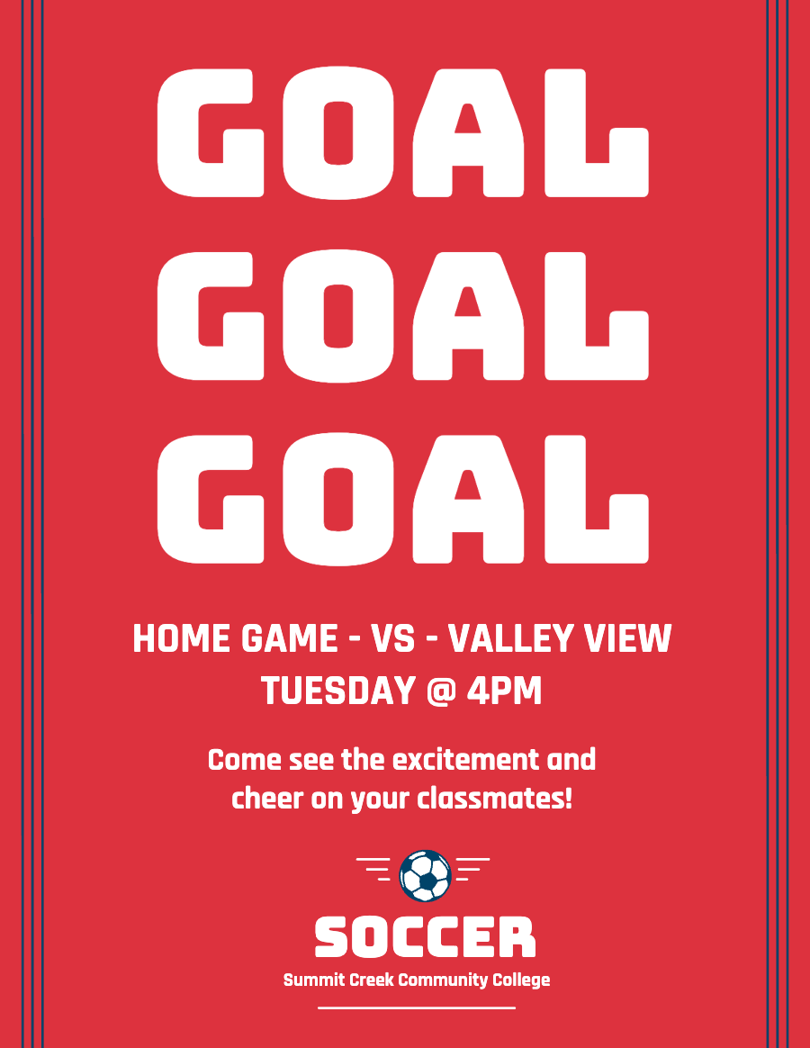 game flyer - soccer team