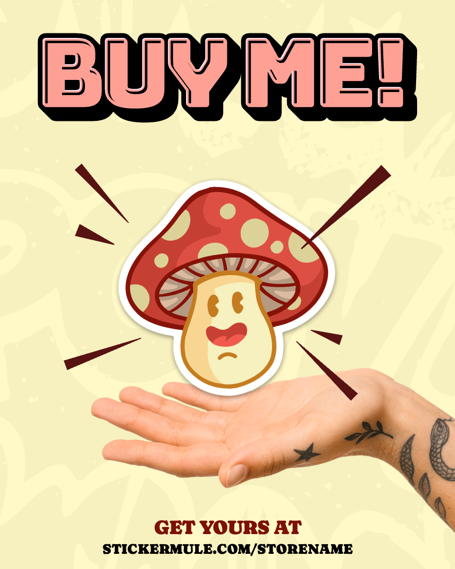 Retro Playful Hand Sticker Social Ad