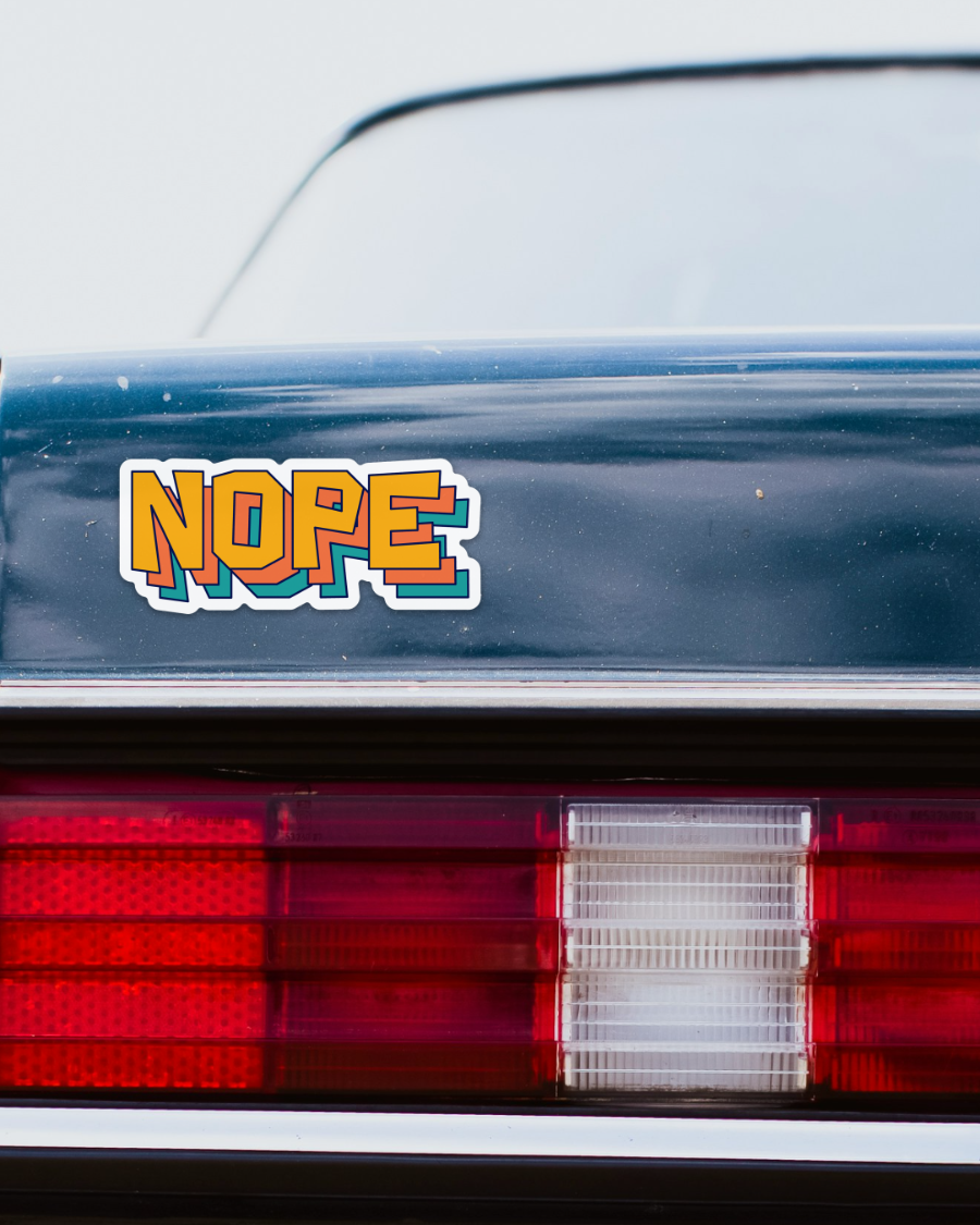 Outdoor Oldtimer Car Bumper Sticker Social Ad