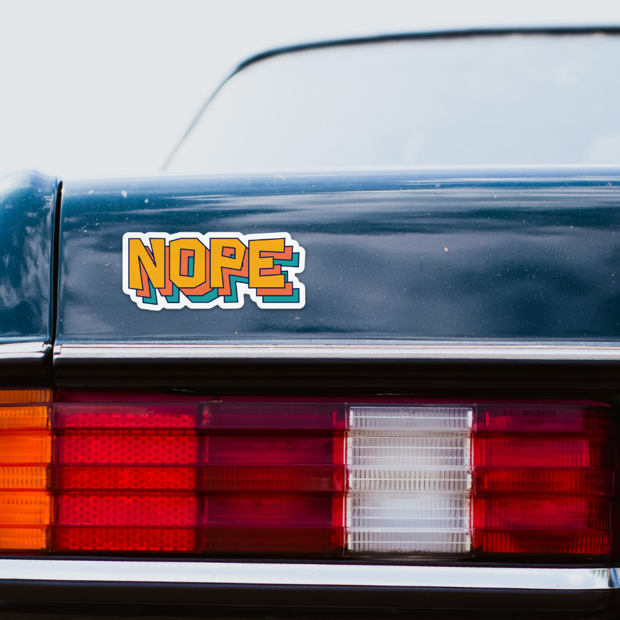 Outdoor Oldtimer Car Bumper Sticker Social Ad