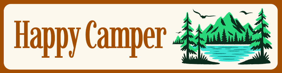 Retro Nature Happy Camper Bumper Sticker