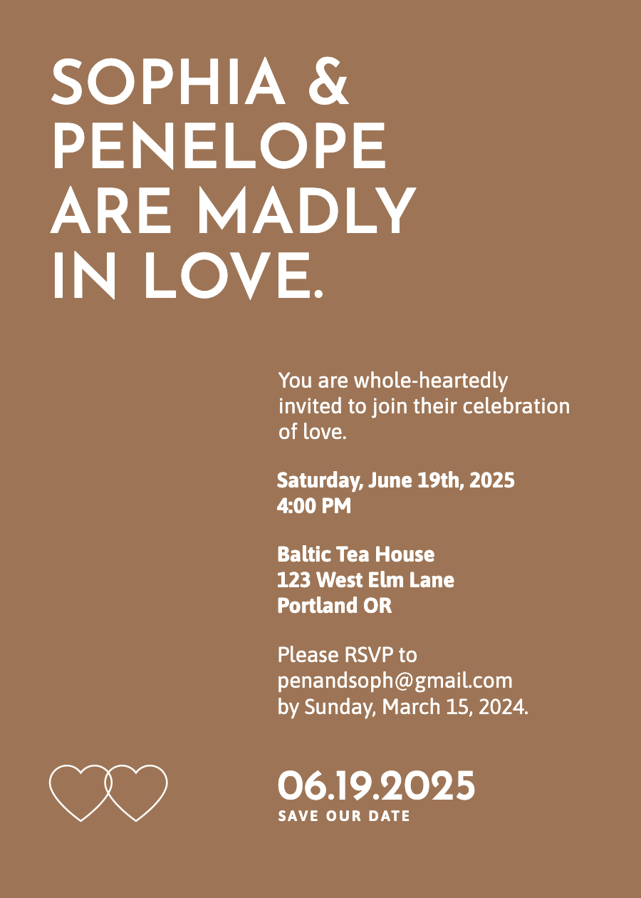 Save The Date - Linked Hearts