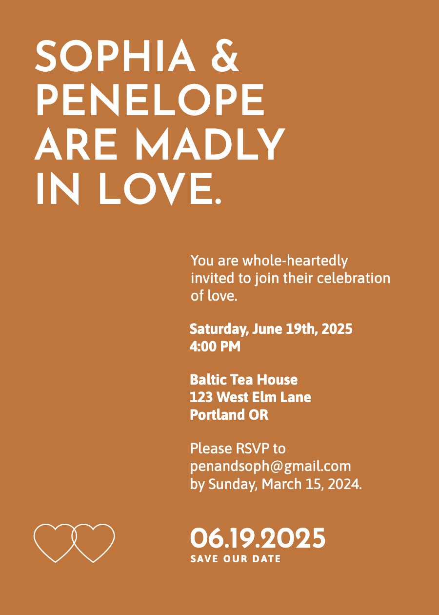 Save The Date - Linked Hearts