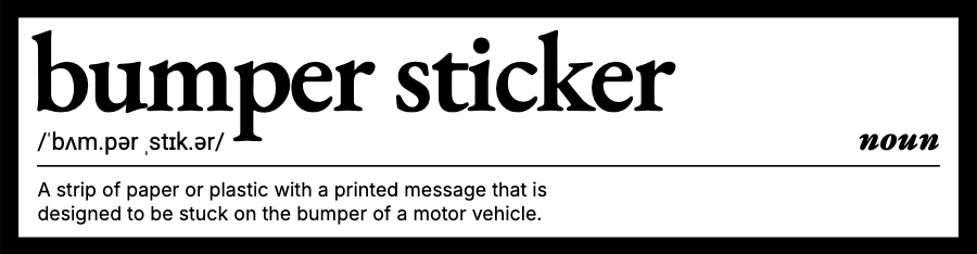 Dictionary Bumper sticker