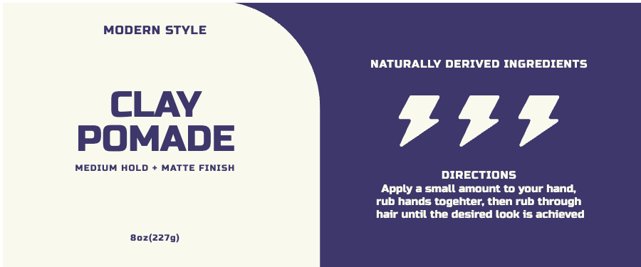 Hair product label
