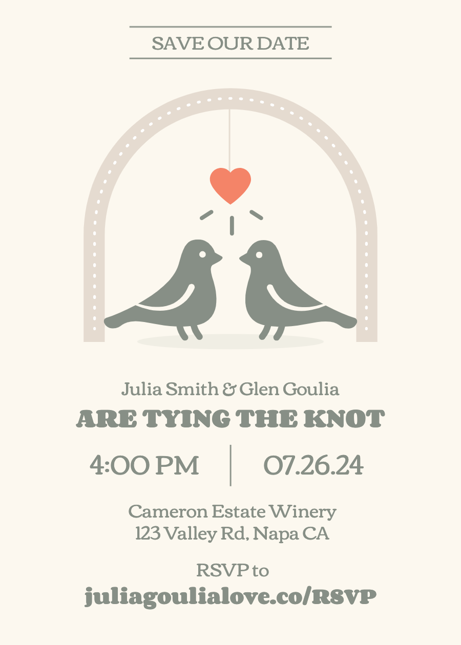 Save The Date - Love Birds