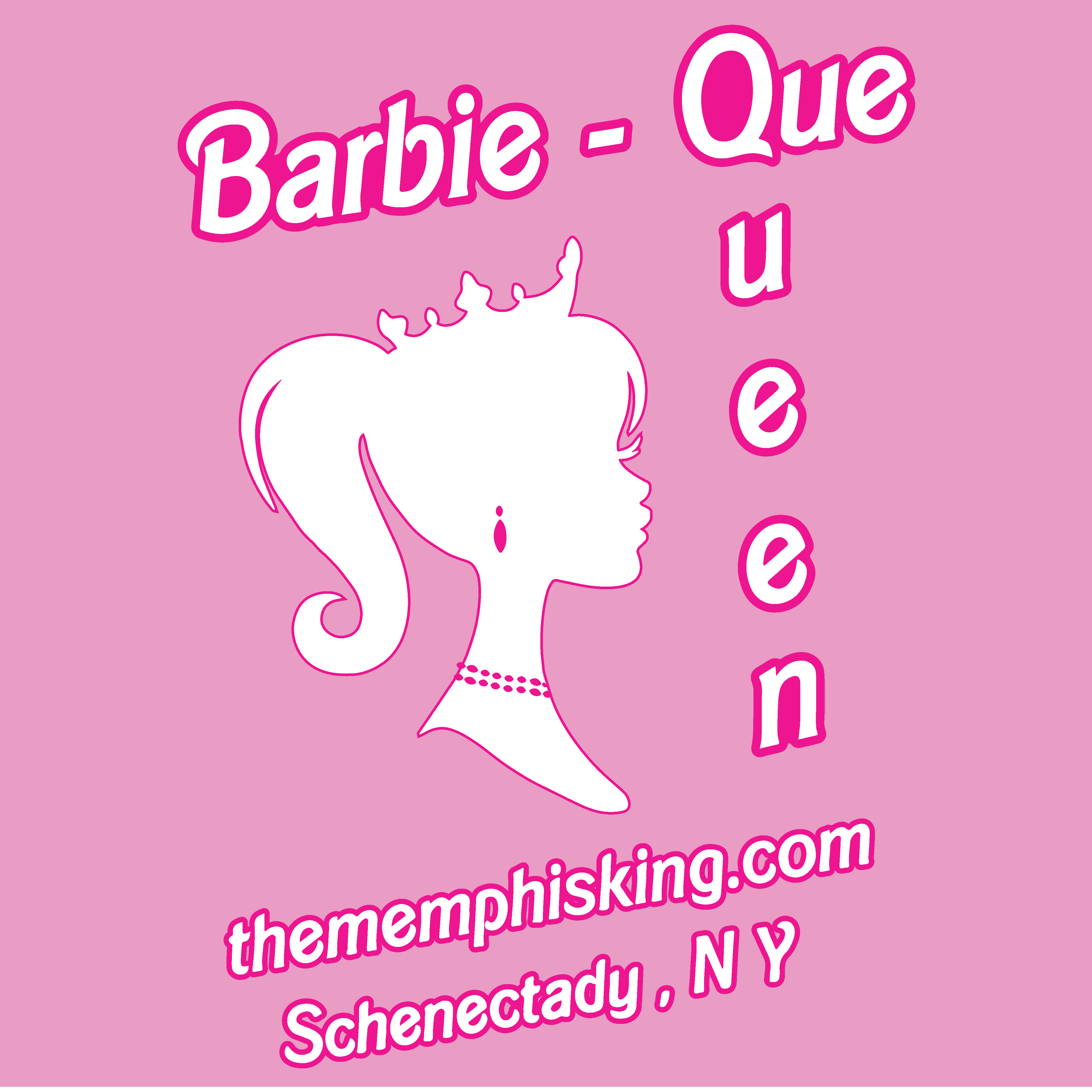 Barbie Q Queen Head Logo - Pink