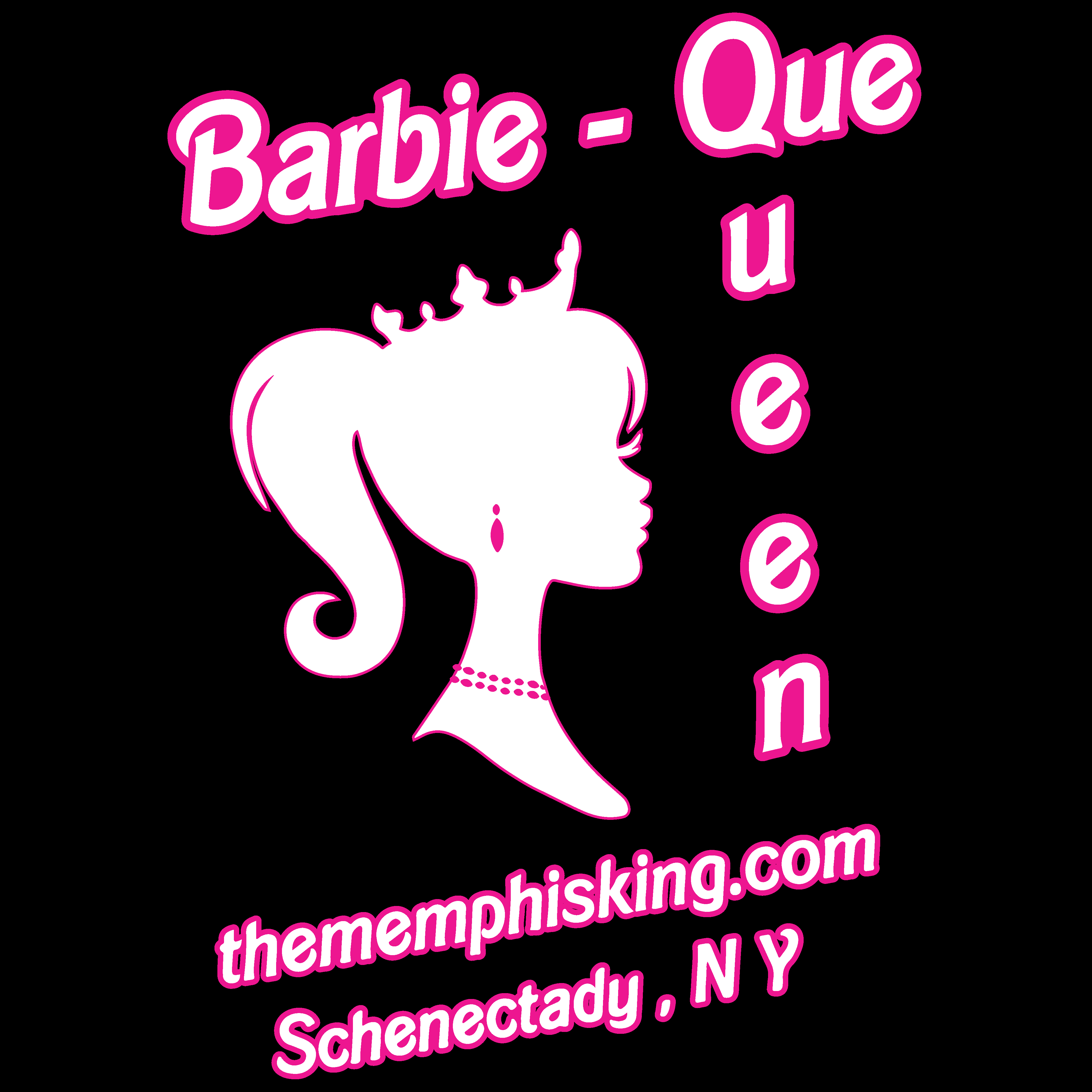 Barbie Q Queen Head Logo - Black