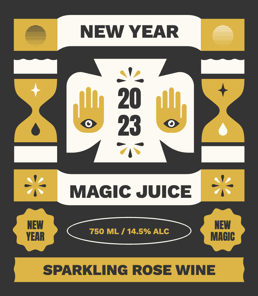 New Year Magic Juice - Wine Label