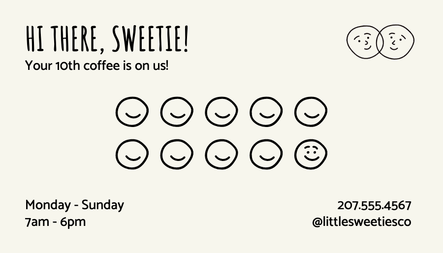 little sweeties - business card side b