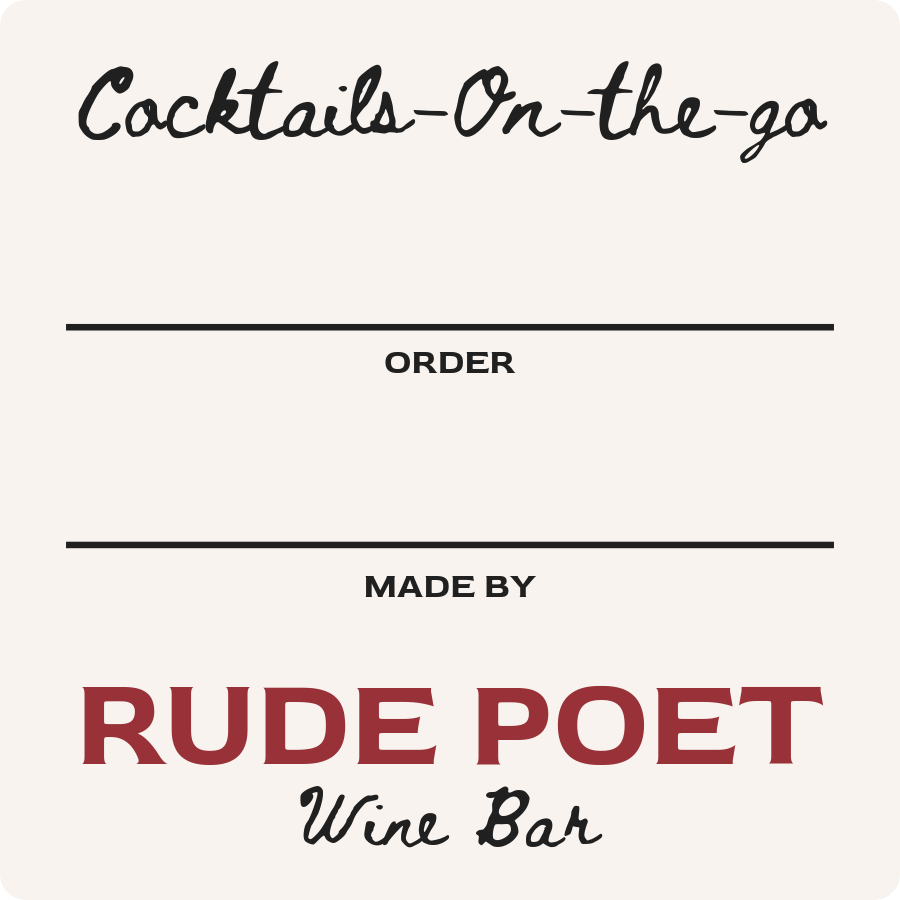 Rude Poet - rounded corner labels