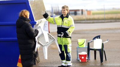 En av Sysavs containrar för hårdplast. foto: Sysav.