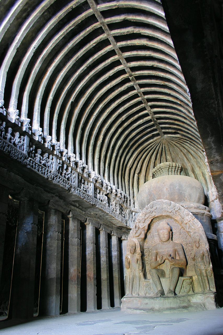 Statue of the Buddha seated. Part of the Carpenter's cave (Buddhist Cave 10).