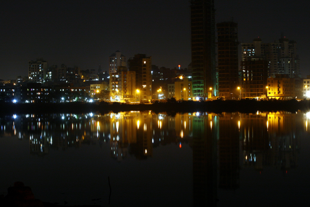 Buildings in Nerul, Navi Mumbai as seen from the Palm Beach Road