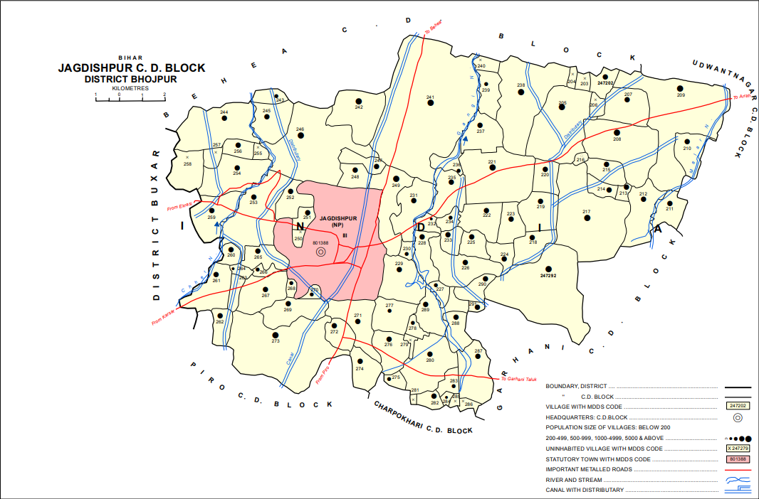 Map showing Danwan (#241) in Jagdishpur block