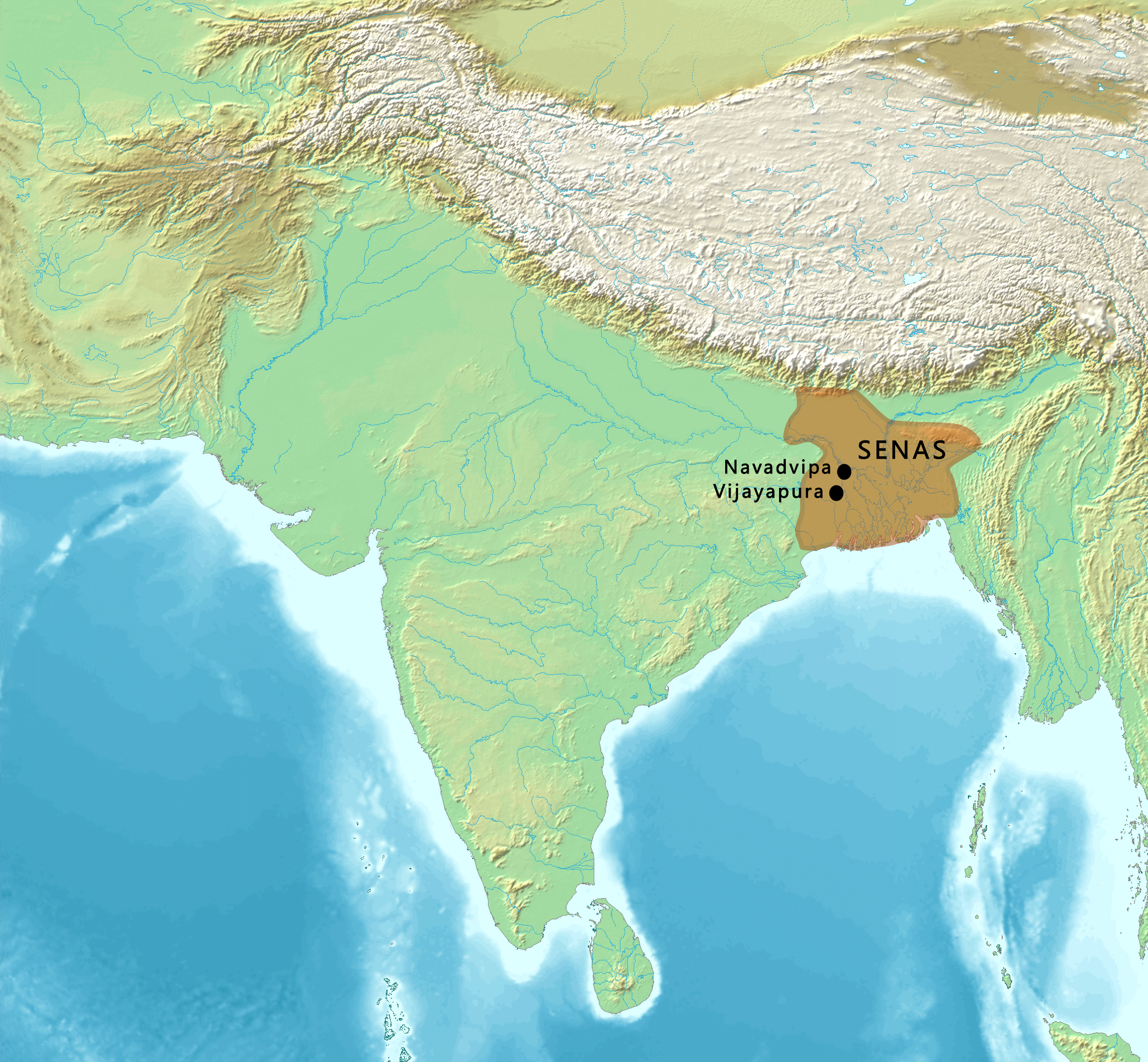 Map of the Sena Empire.[1]