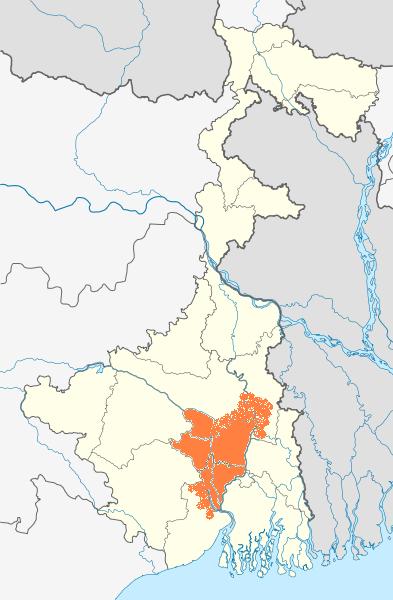 The minimum extent of Bhurshut kingdom as reflected in a map of present-day West Bengal.