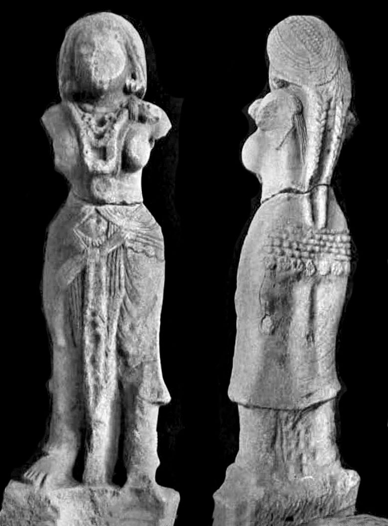 Possible statue of the goddess Lakshmi, also associated with the Bhagavat cult.[54]