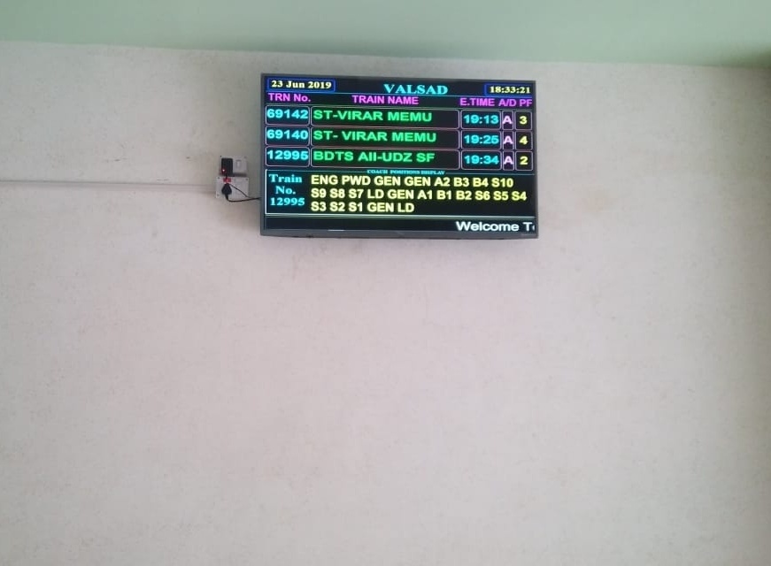Train indicator at Valsad