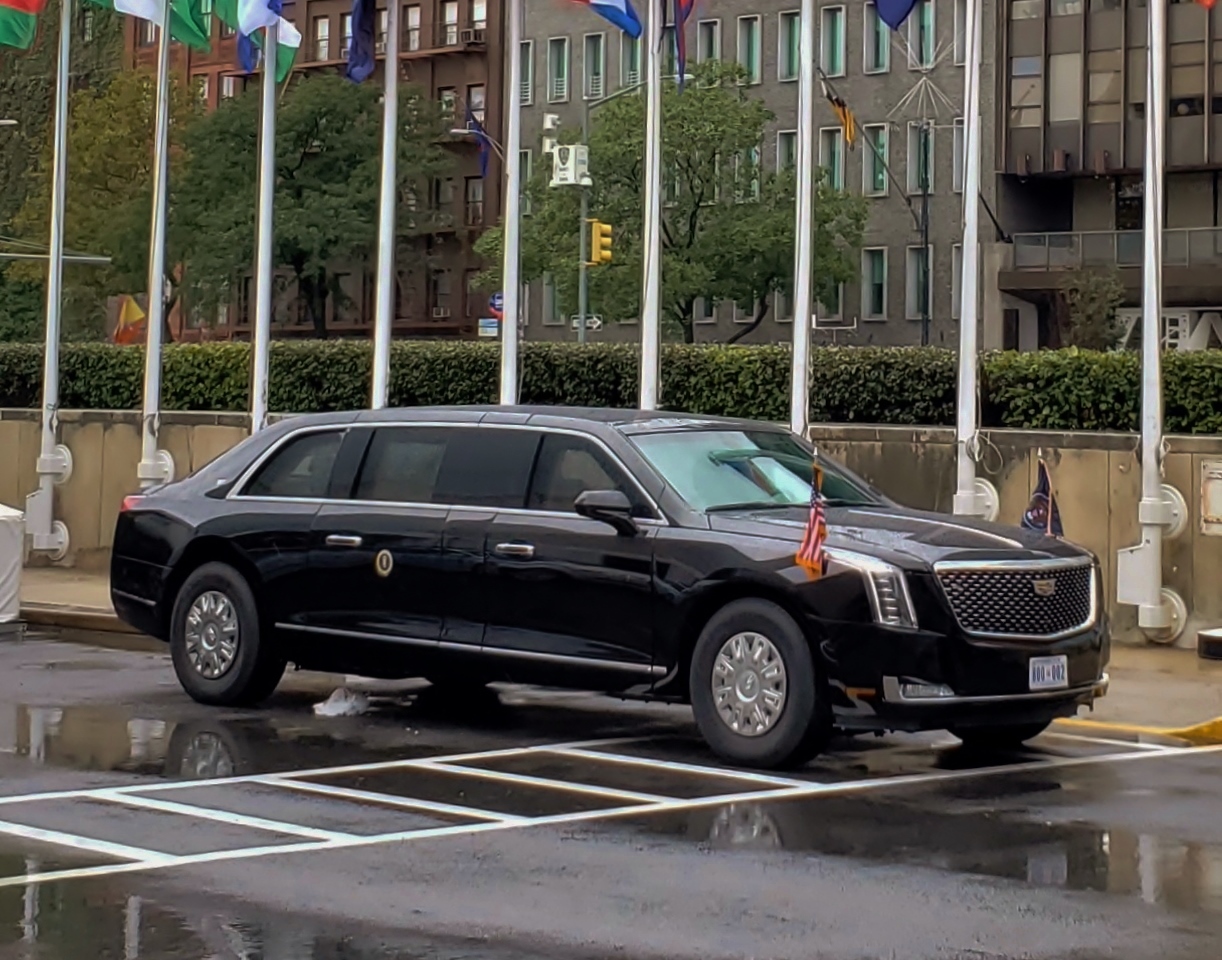 The presidential limousine, dubbed "The Beast"