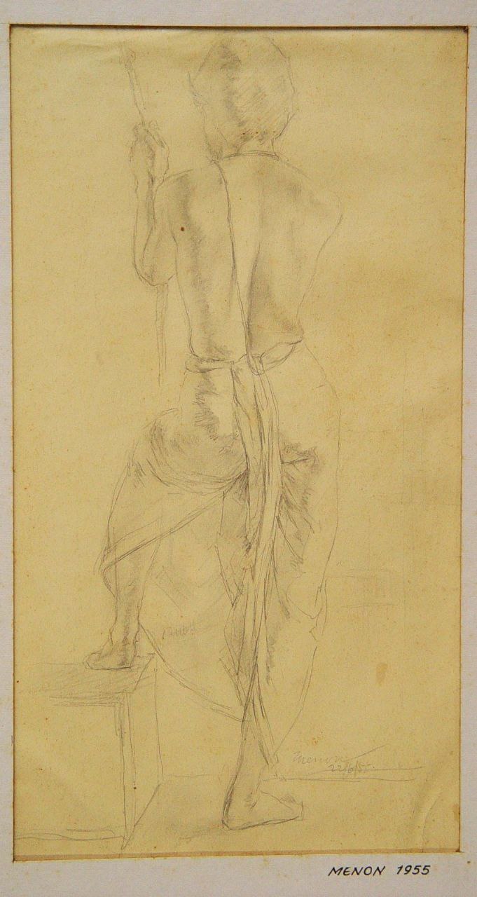 Portrait of a lady, 1955. Pencil on paper.