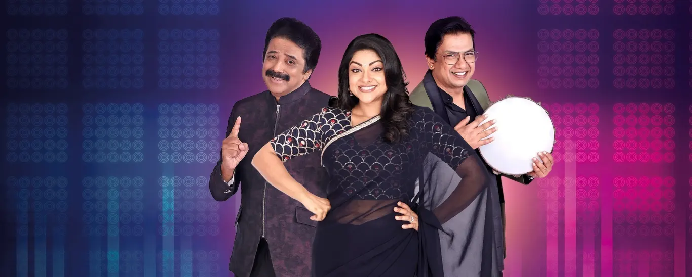 alt=This image includes the three main judges allocated by Zee Tamil for the season 3 Tamil Little Champs https://www.zee5.com/global/tv-shows/details/saregamapa-lil-champs-season-3/0-6-4z5387446