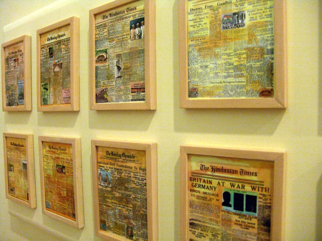 A newspaper clippings exhibit