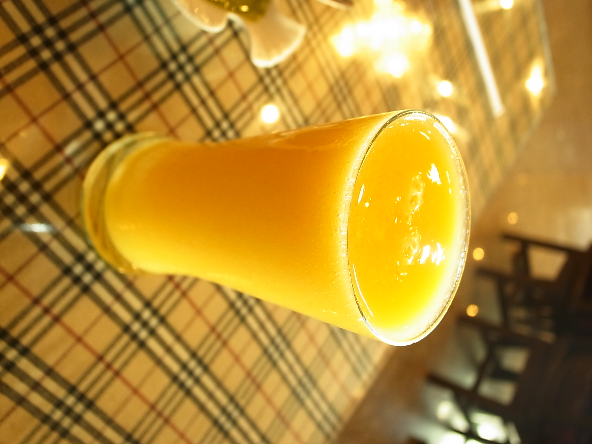 A glass of mango juice