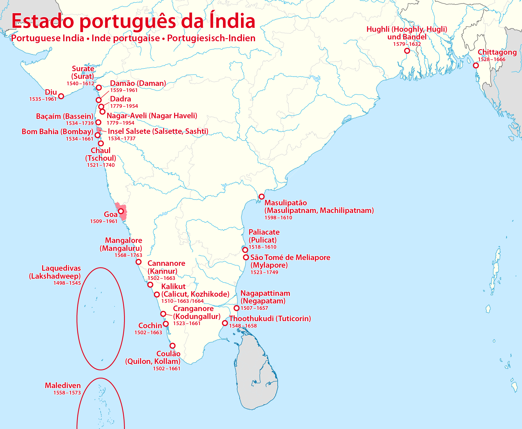 Location of State of India
