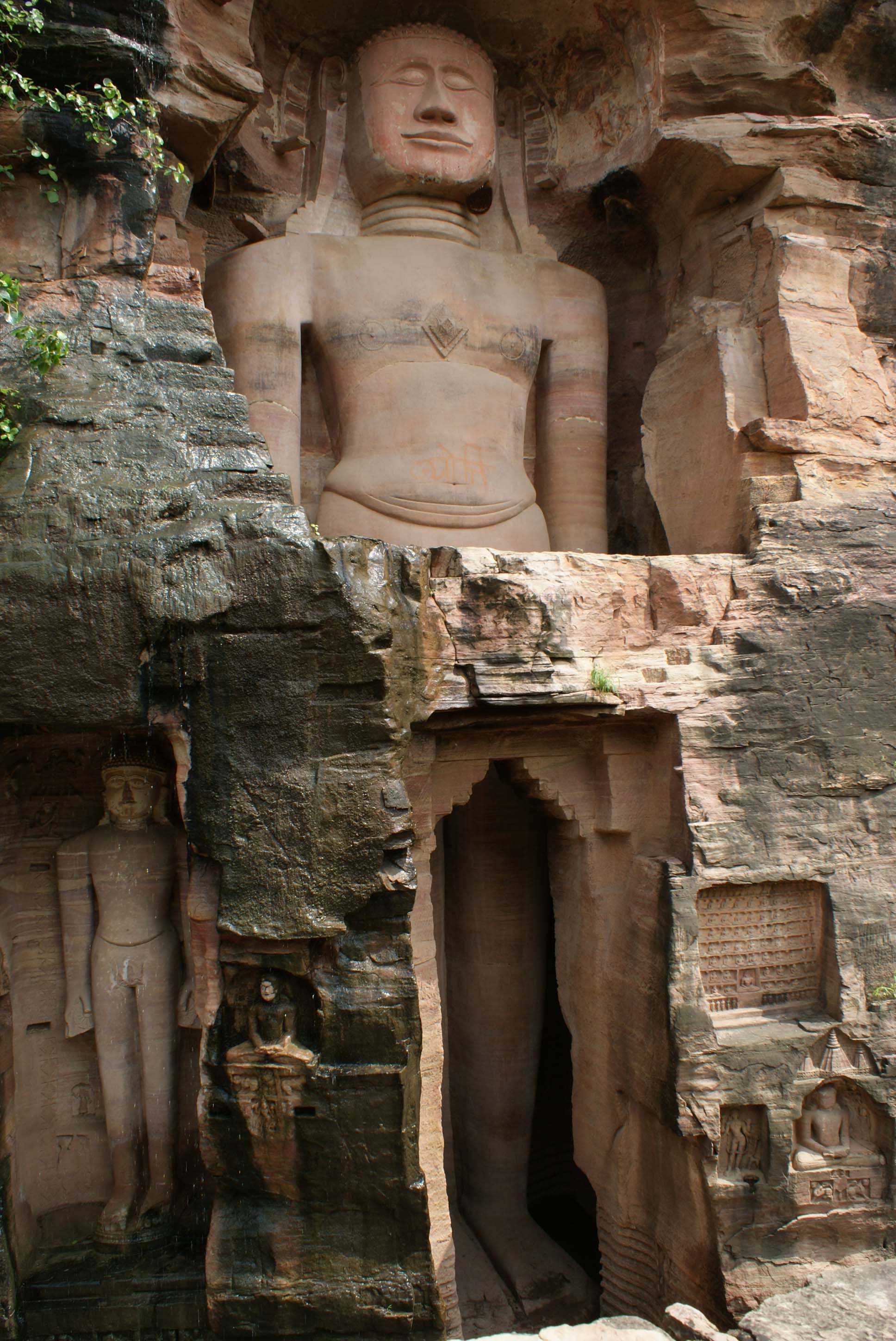 Rishabhanatha statue at Gopachal Hill, Gwalior Fort, 58.4 feet (17.8&nbsp;m)