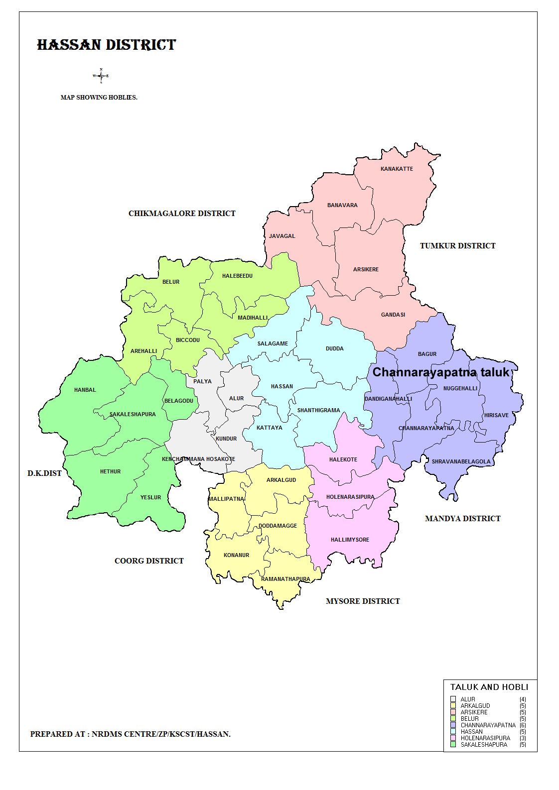 Hobli Map of Hassan district