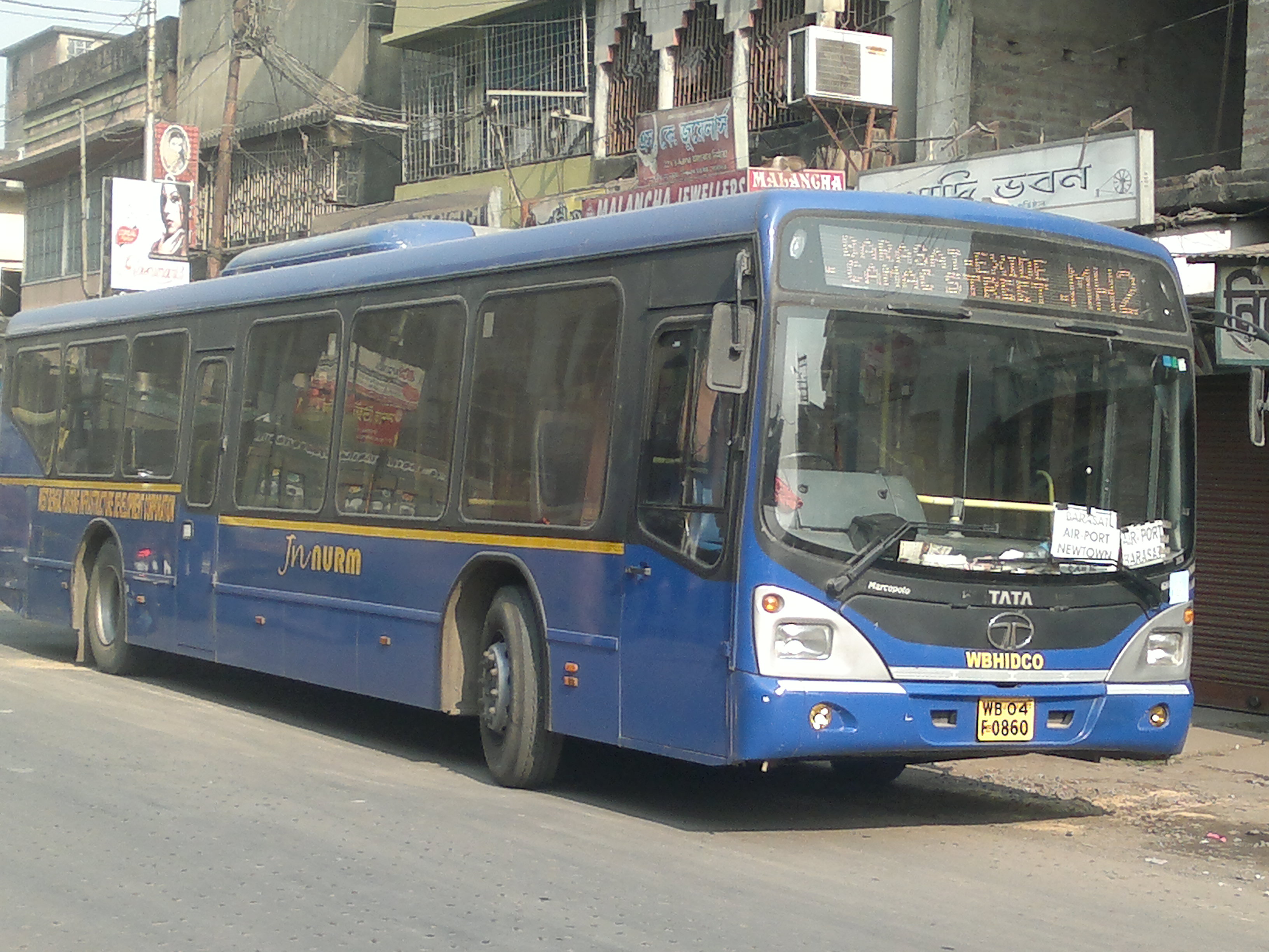 WBHIDCO AC Tata Marcopolo purple series bus in Kolkata