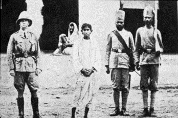 Indian-Bengali revolutionary Khudiram Bose under British guard.