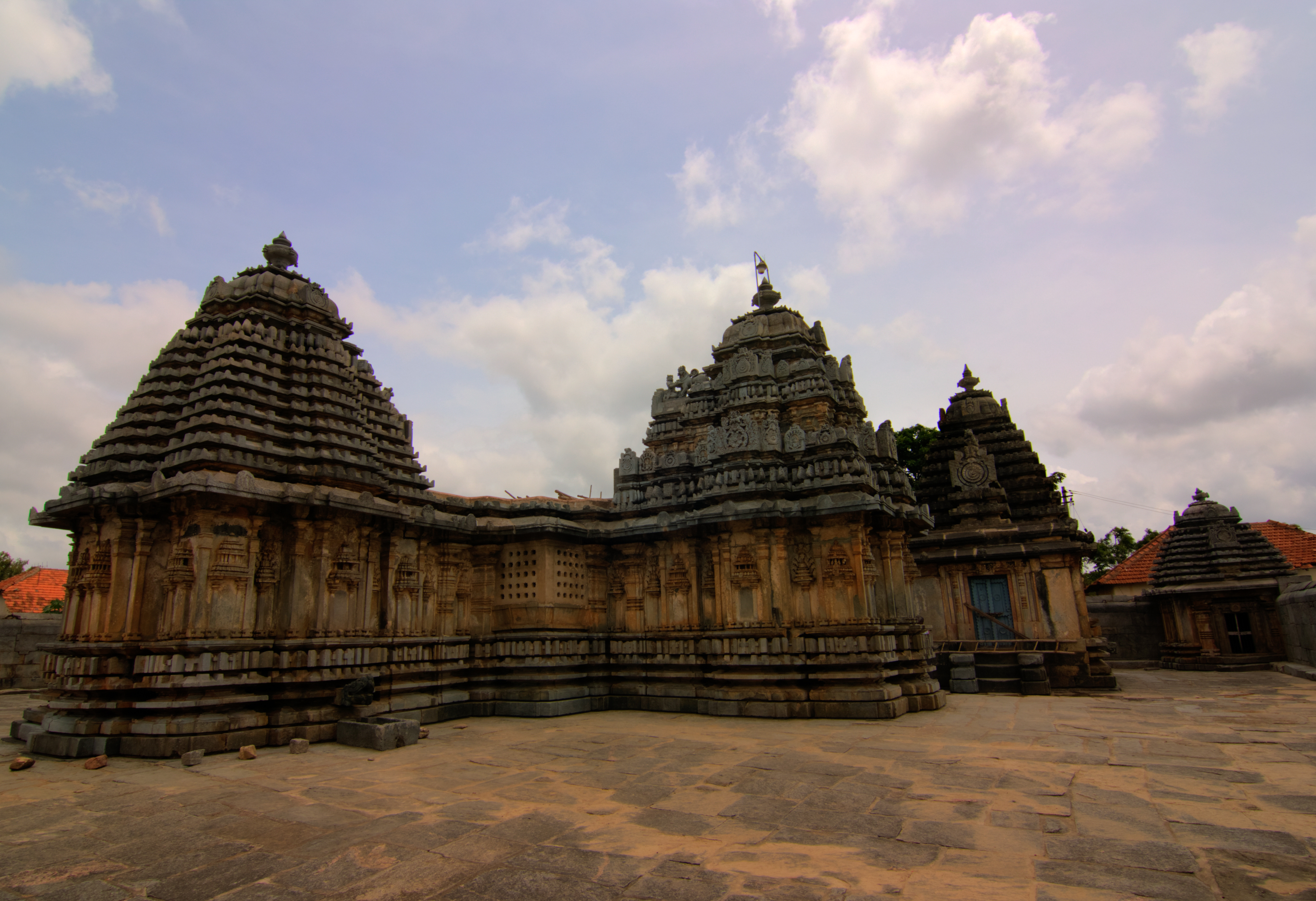 Lakshmidevi temple at Doddagaddavalli during sunset.