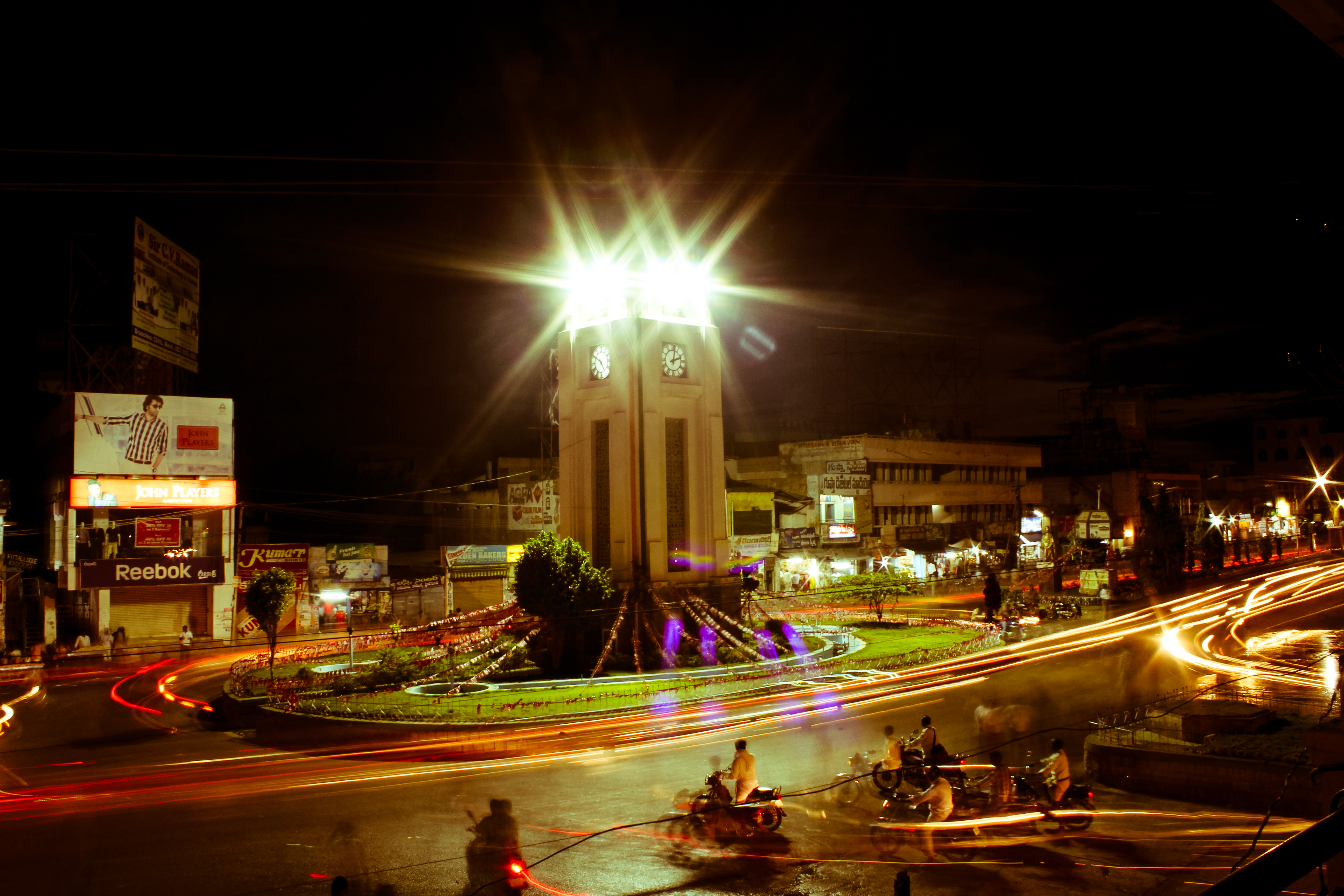 Anantapur Clock tower at night.jpg