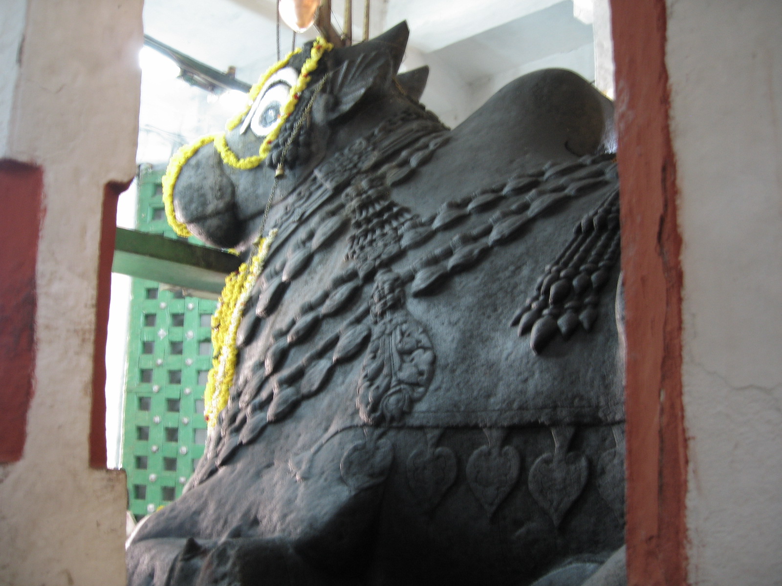 The second-tallest Nandi statue at the Dodda Basavana Gudi temple in Bengaluru, Karnataka, India