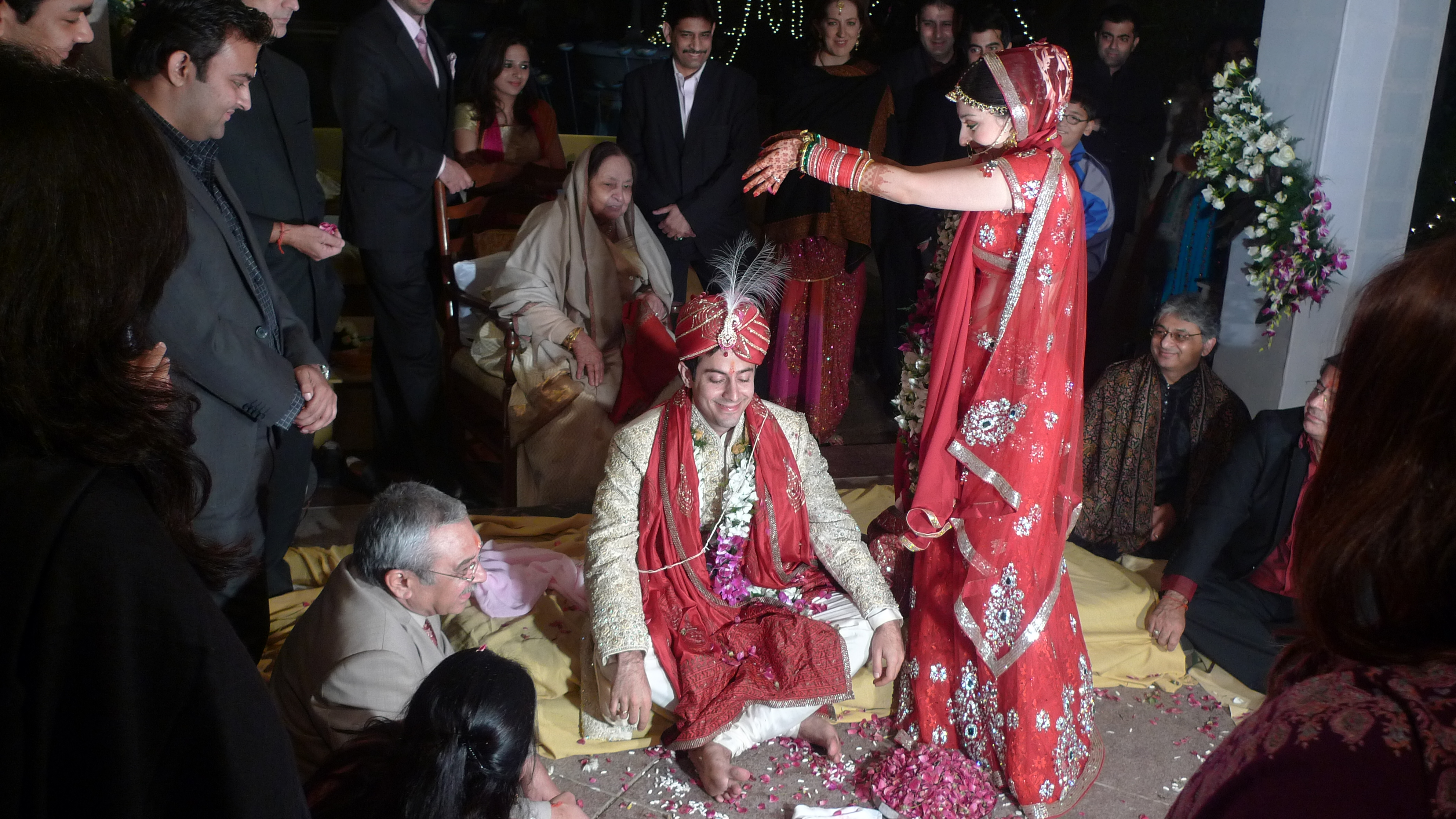 An Indian Hindu wedding ceremony in progress.