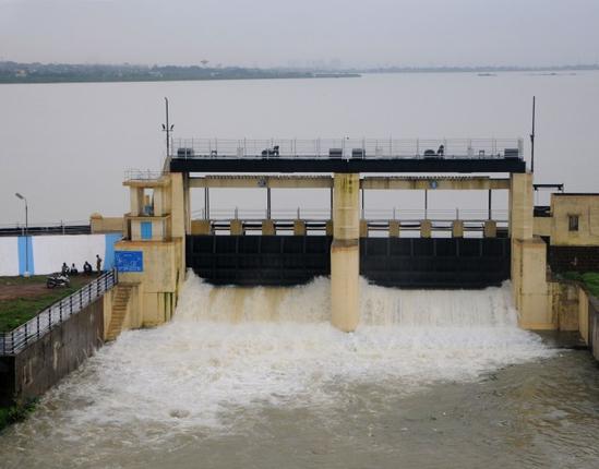 Two shutters has been opened when the lake has reached full capacity